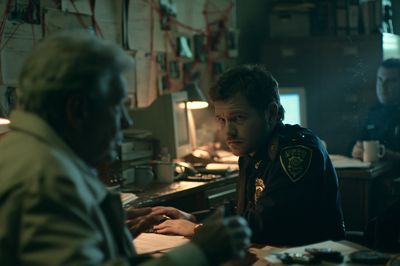 Noir Police Station Scene Poster.