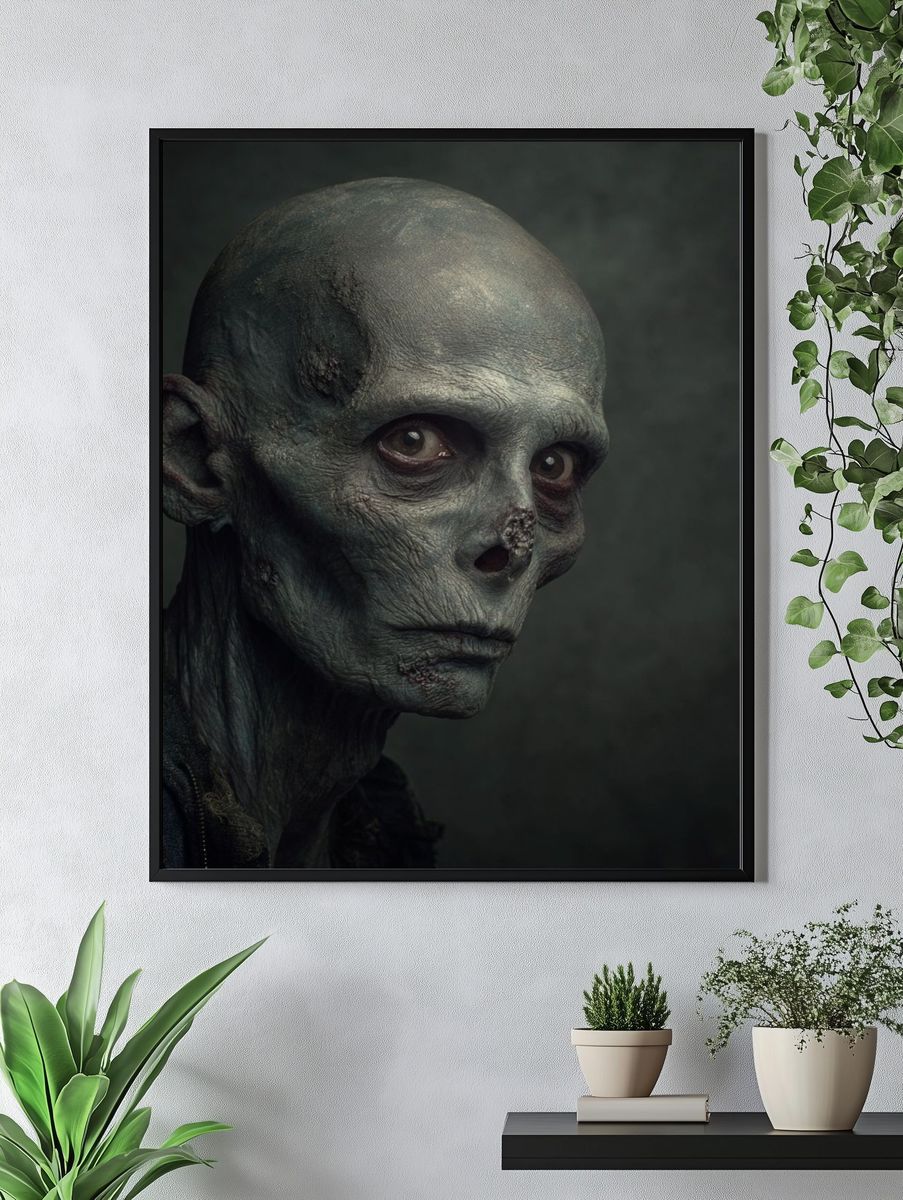 Alien Portrait Horror Print. — room view 4