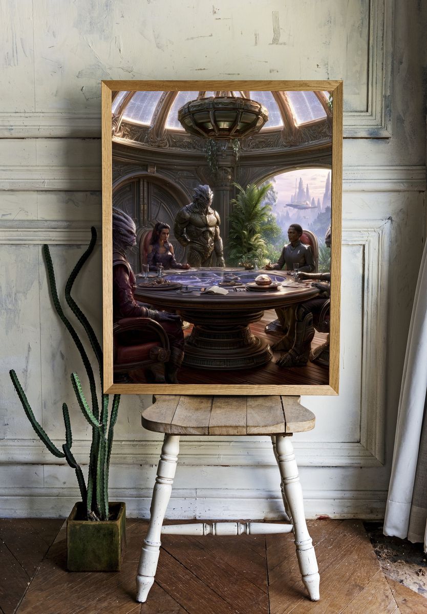 Alien Council Chamber Sci-Fi Poster. room preview