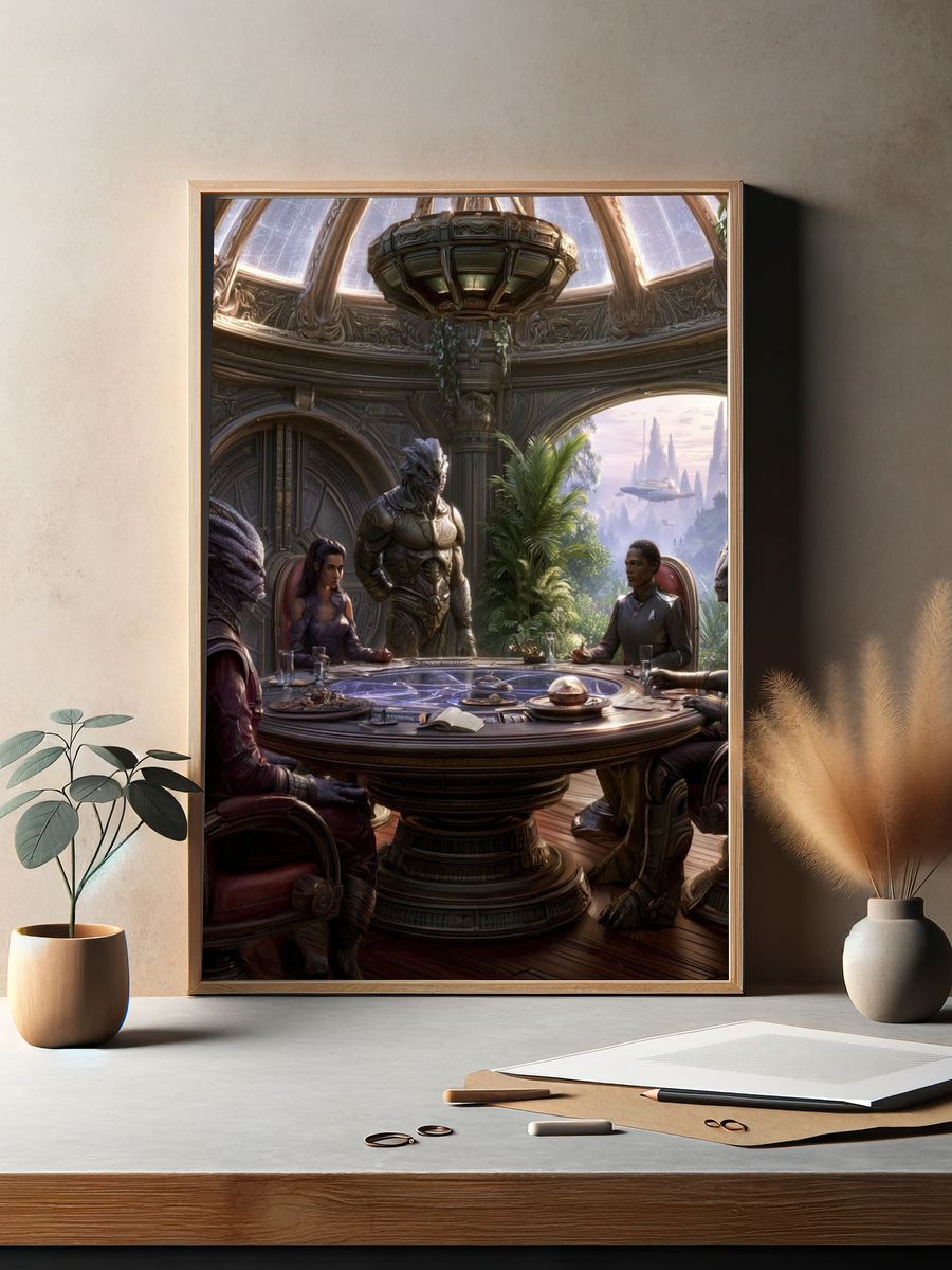 Alien Council Chamber Sci-Fi Poster. — room view 2