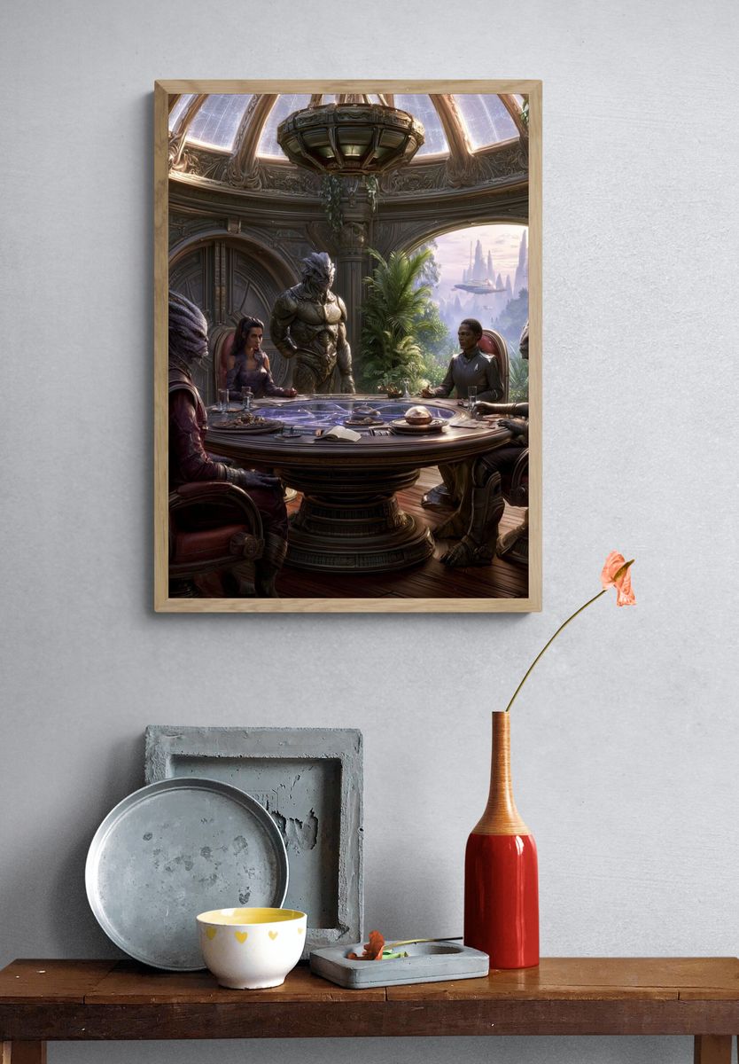 Alien Council Chamber Sci-Fi Poster. — room view 3