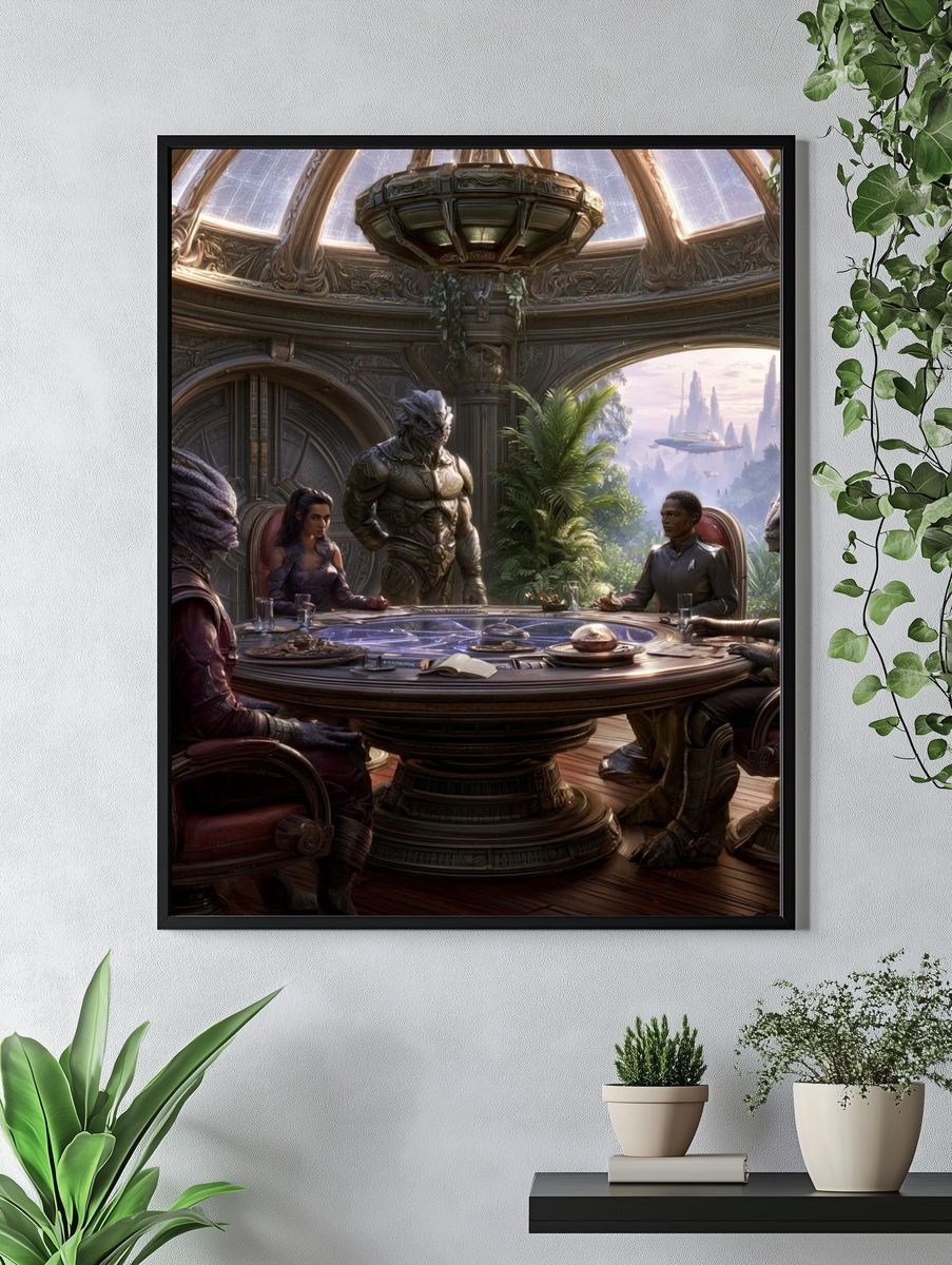 Alien Council Chamber Sci-Fi Poster. — room view 4
