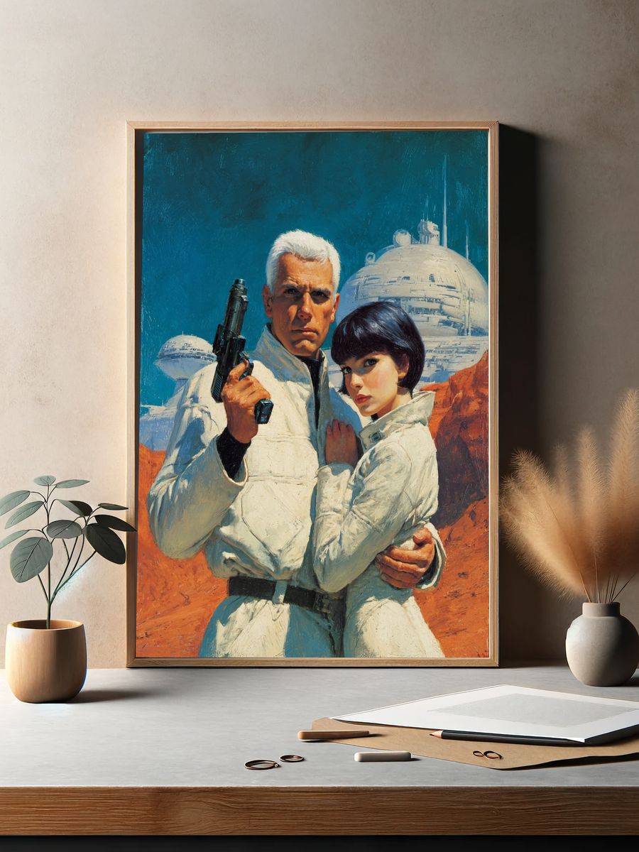 Retro Sci-Fi Couple Poster. — room view 2