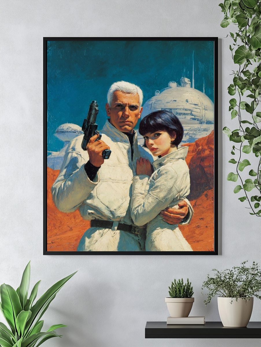 Retro Sci-Fi Couple Poster. — room view 4