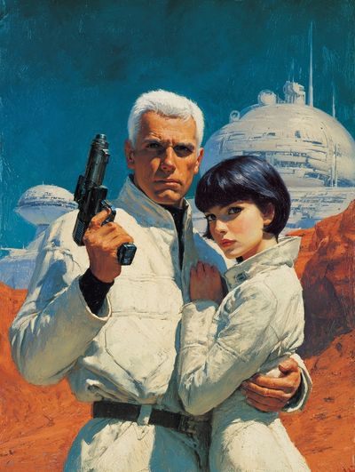 Retro Sci-Fi Couple Poster.