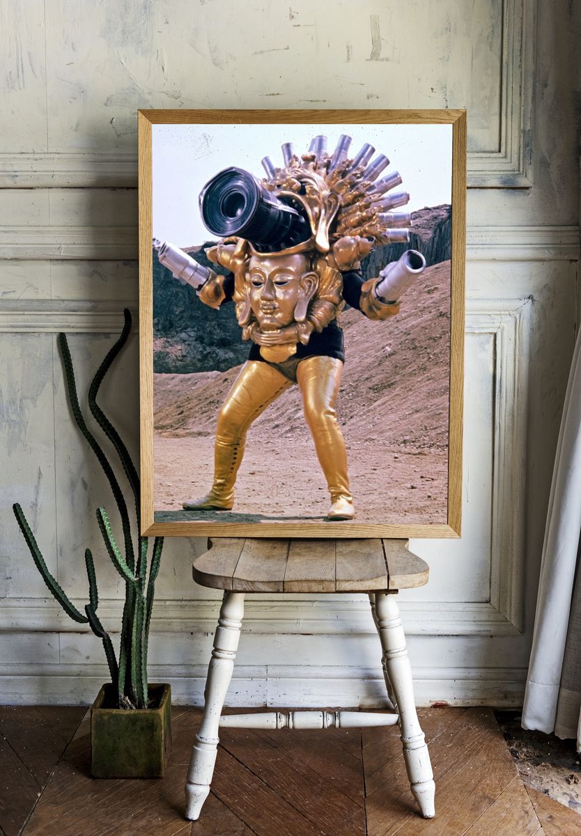 Golden Sci-Fi Monster Poster. room preview
