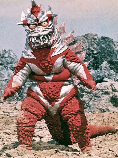 Red Kaiju Monster — Retro Print.