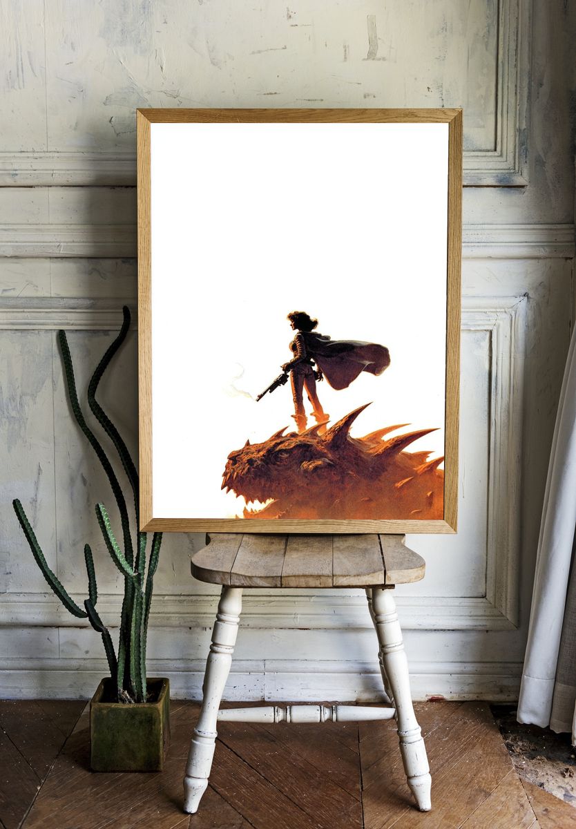 Sci-Fi Hero on Dragon Poster. — room view 1