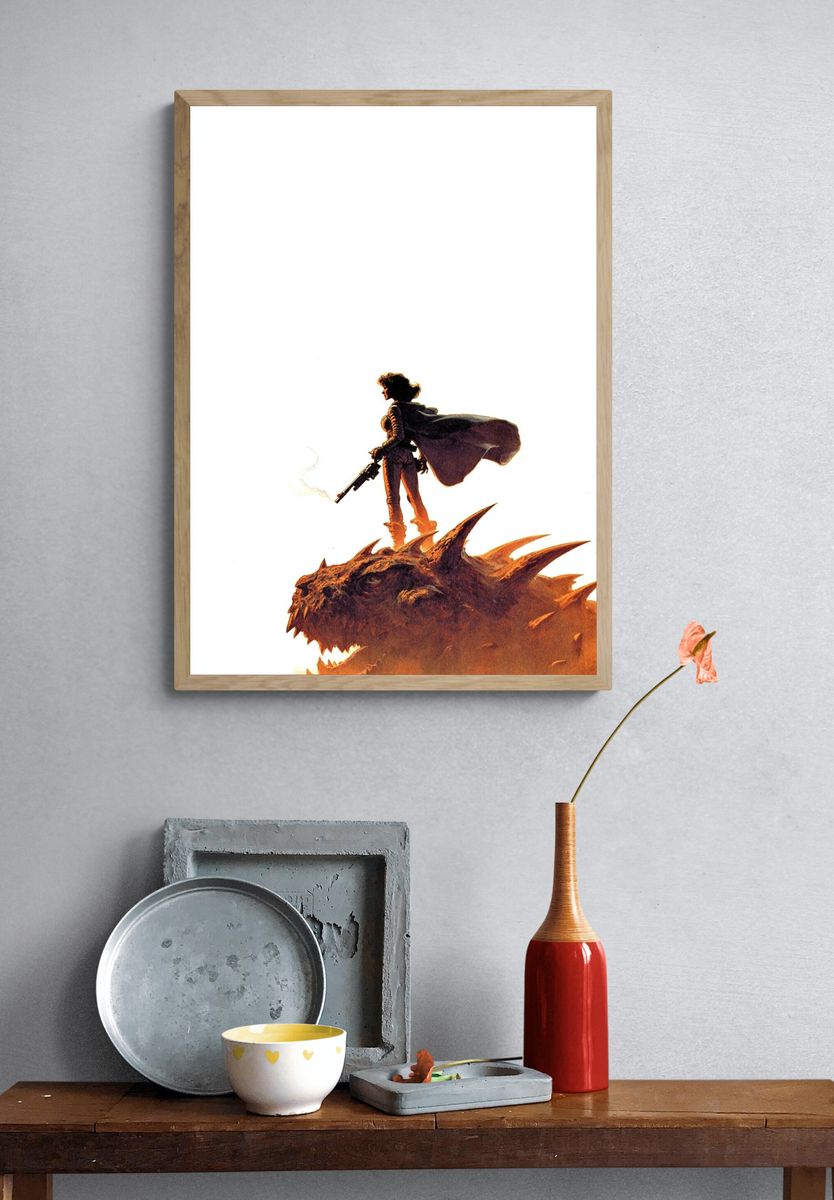 Sci-Fi Hero on Dragon Poster. — room view 3
