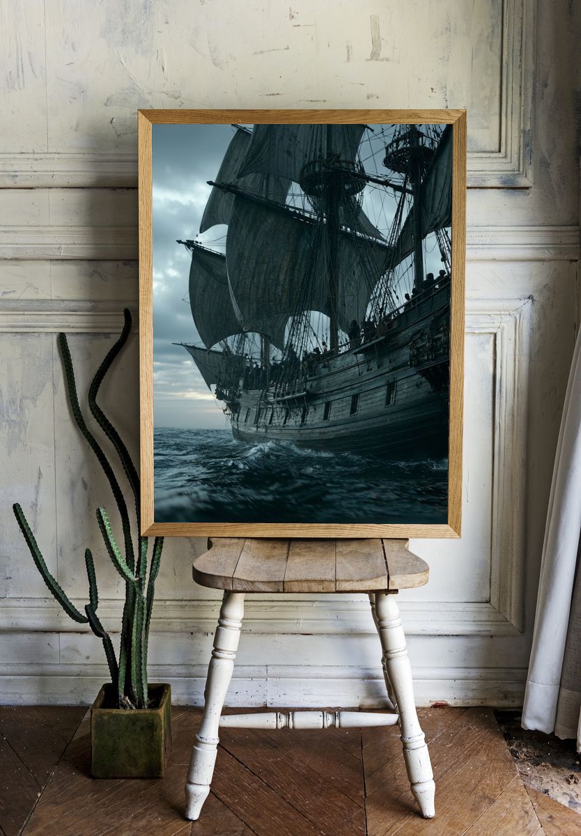 Pirate Ship at Sea Poster. room preview