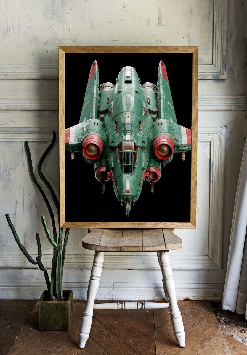 Retro Sci-Fi Fighter Poster. room preview
