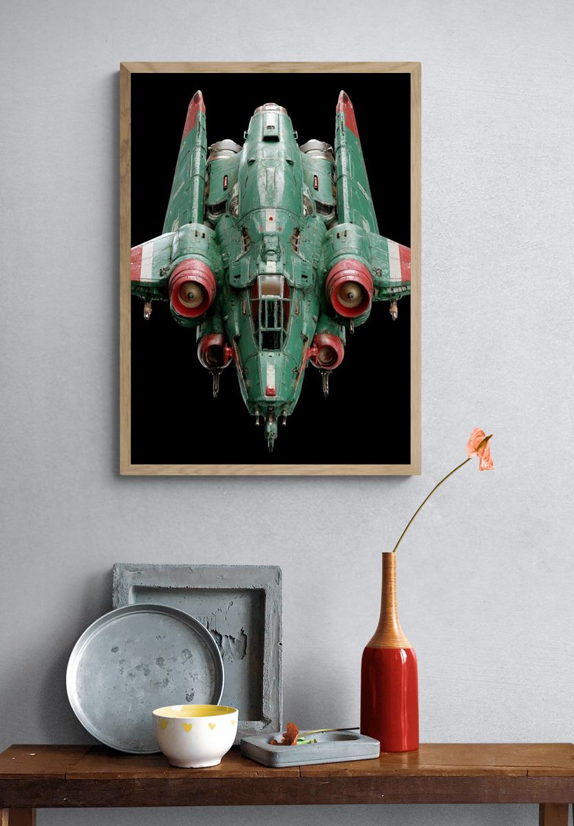Retro Sci-Fi Fighter Poster. — room view 3