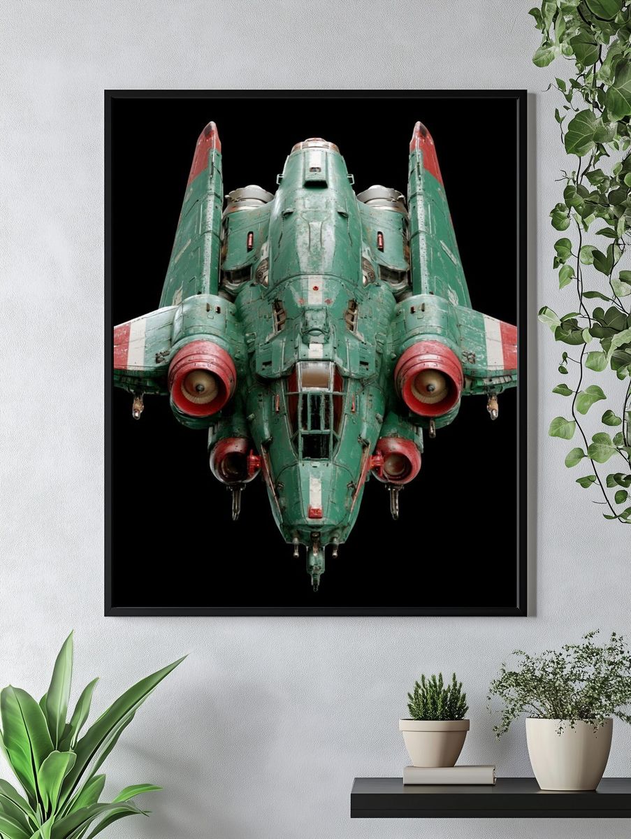 Retro Sci-Fi Fighter Poster. — room view 4