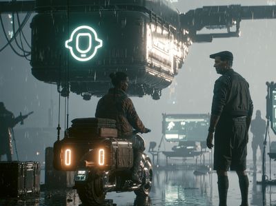 Rainy Sci-Fi Hangar Poster.