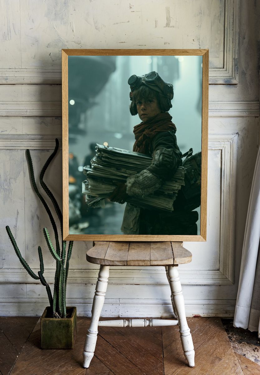 Post-Apocalyptic Child Courier Print. room preview
