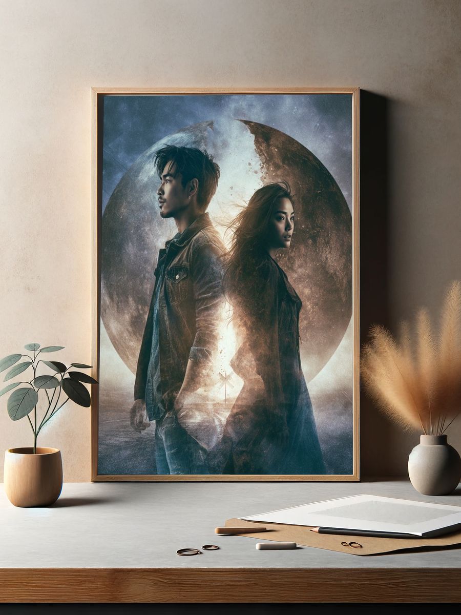 Moonlit Duo Sci-Fi Poster. — room view 2