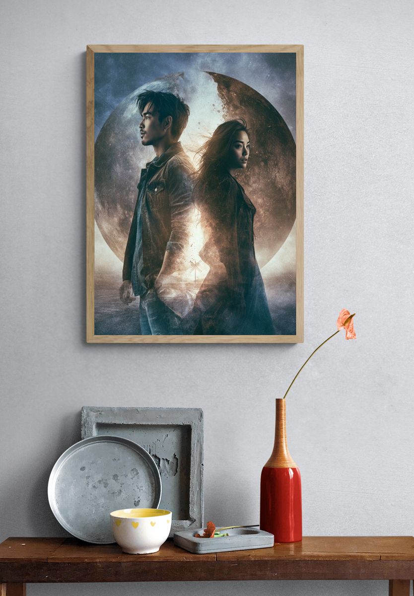 Moonlit Duo Sci-Fi Poster. — room view 3