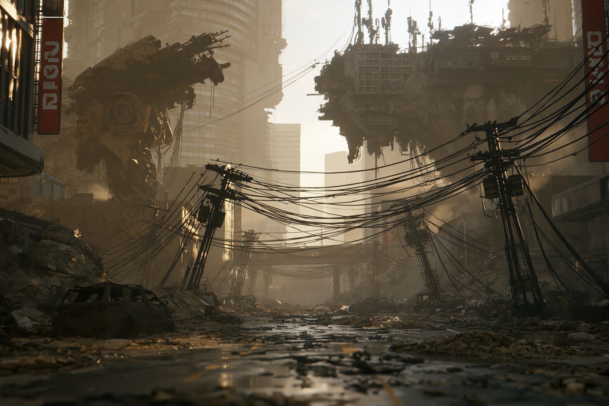 Dystopian City Ruins Sci-Fi Poster. poster — movies art