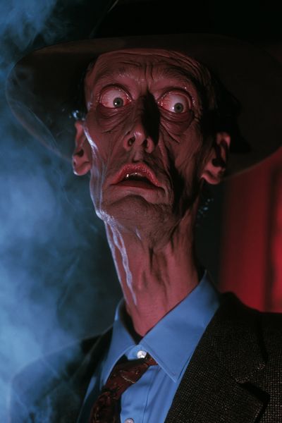 Creepy Man in Hat Horror Poster. poster