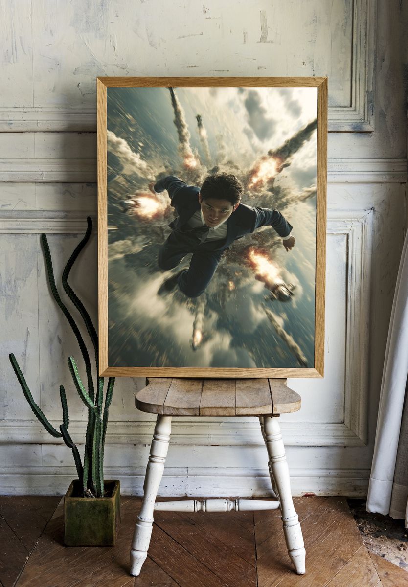 Action Hero in the Sky Poster. — room view 1