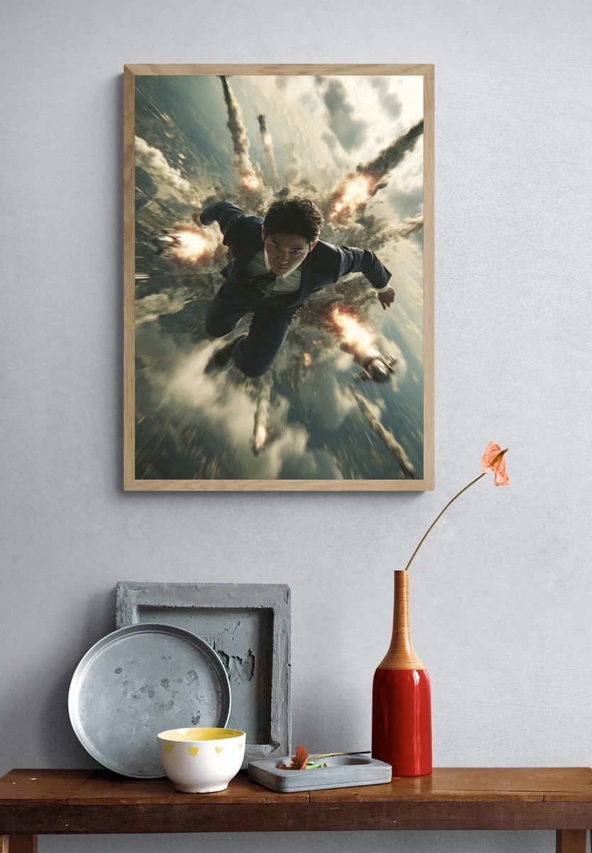 Action Hero in the Sky Poster. — room view 3