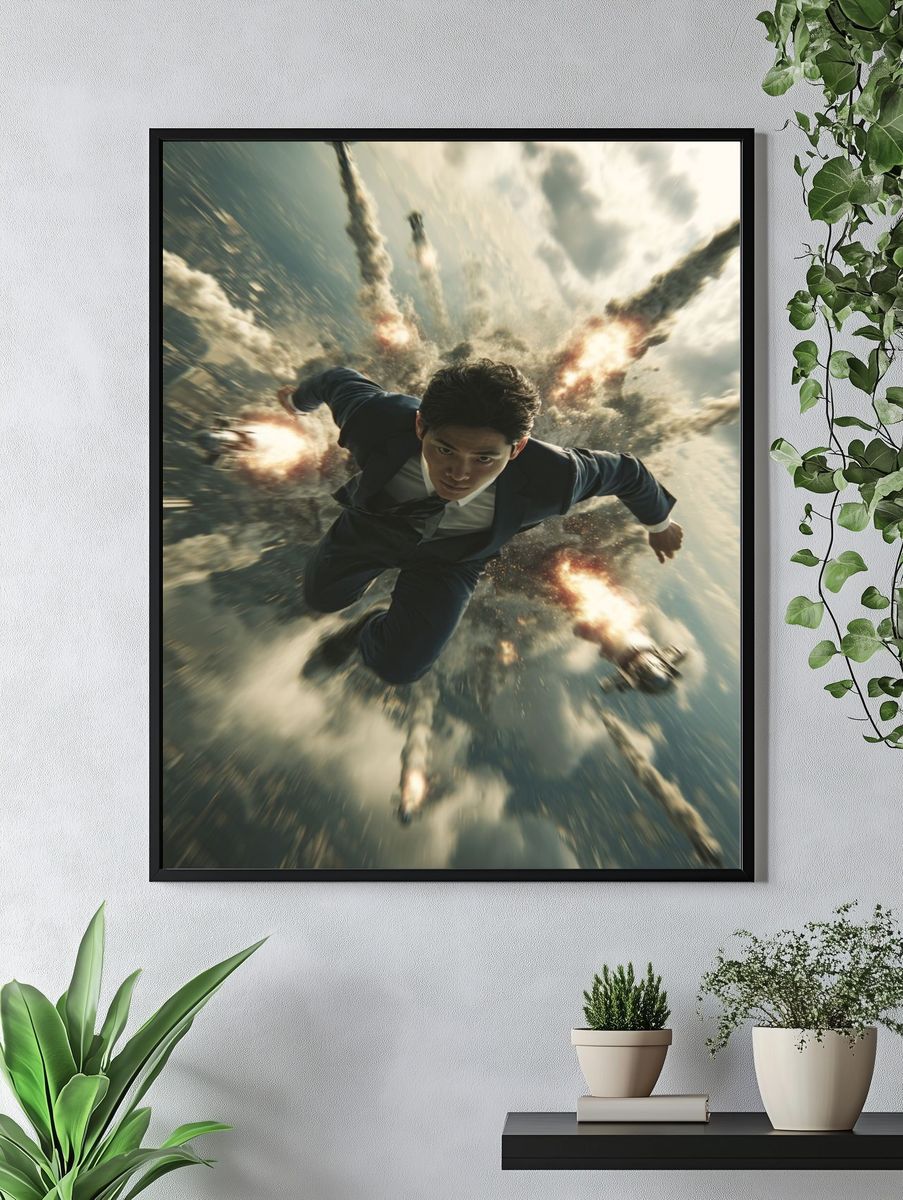Action Hero in the Sky Poster. — room view 4