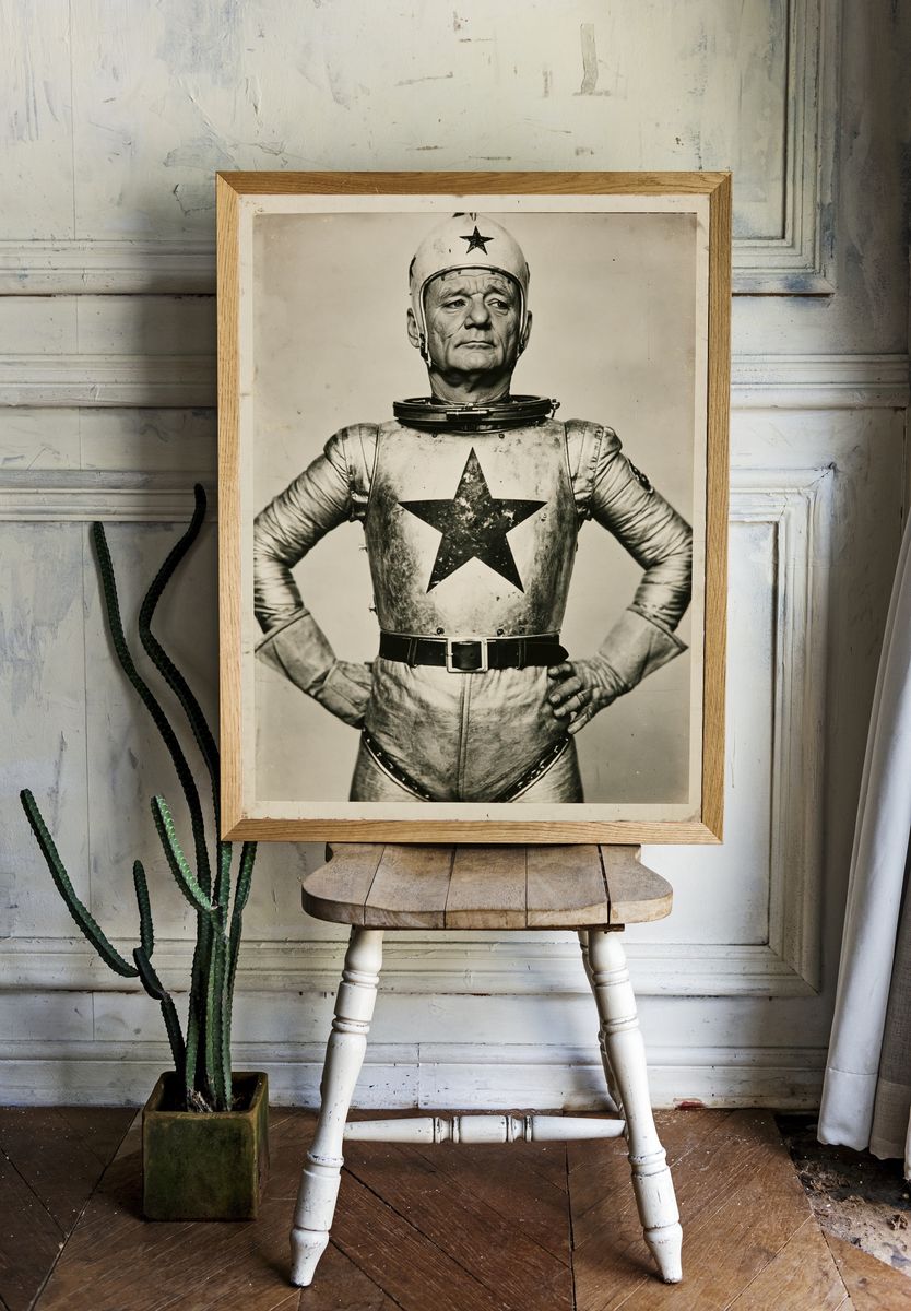 Retro Space Hero Portrait Print. room preview