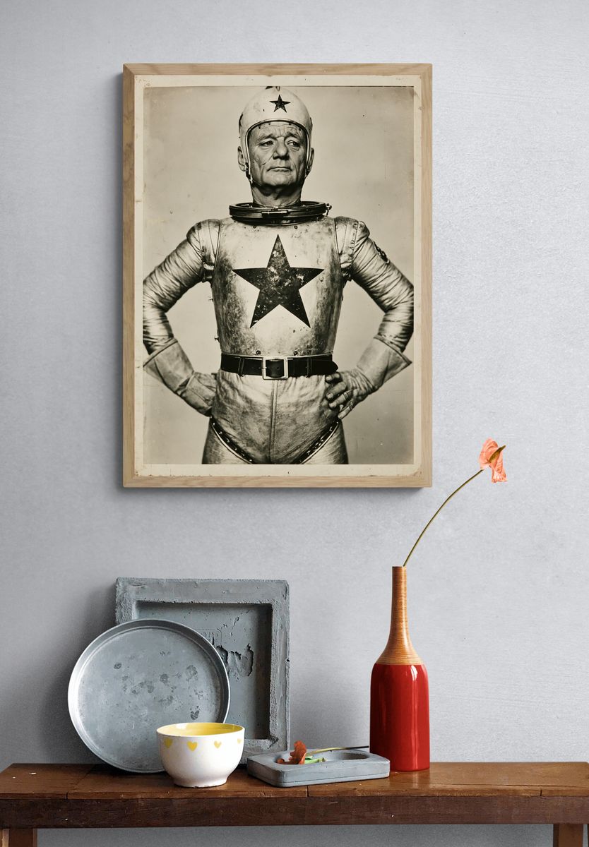 Retro Space Hero Portrait Print. — room view 3