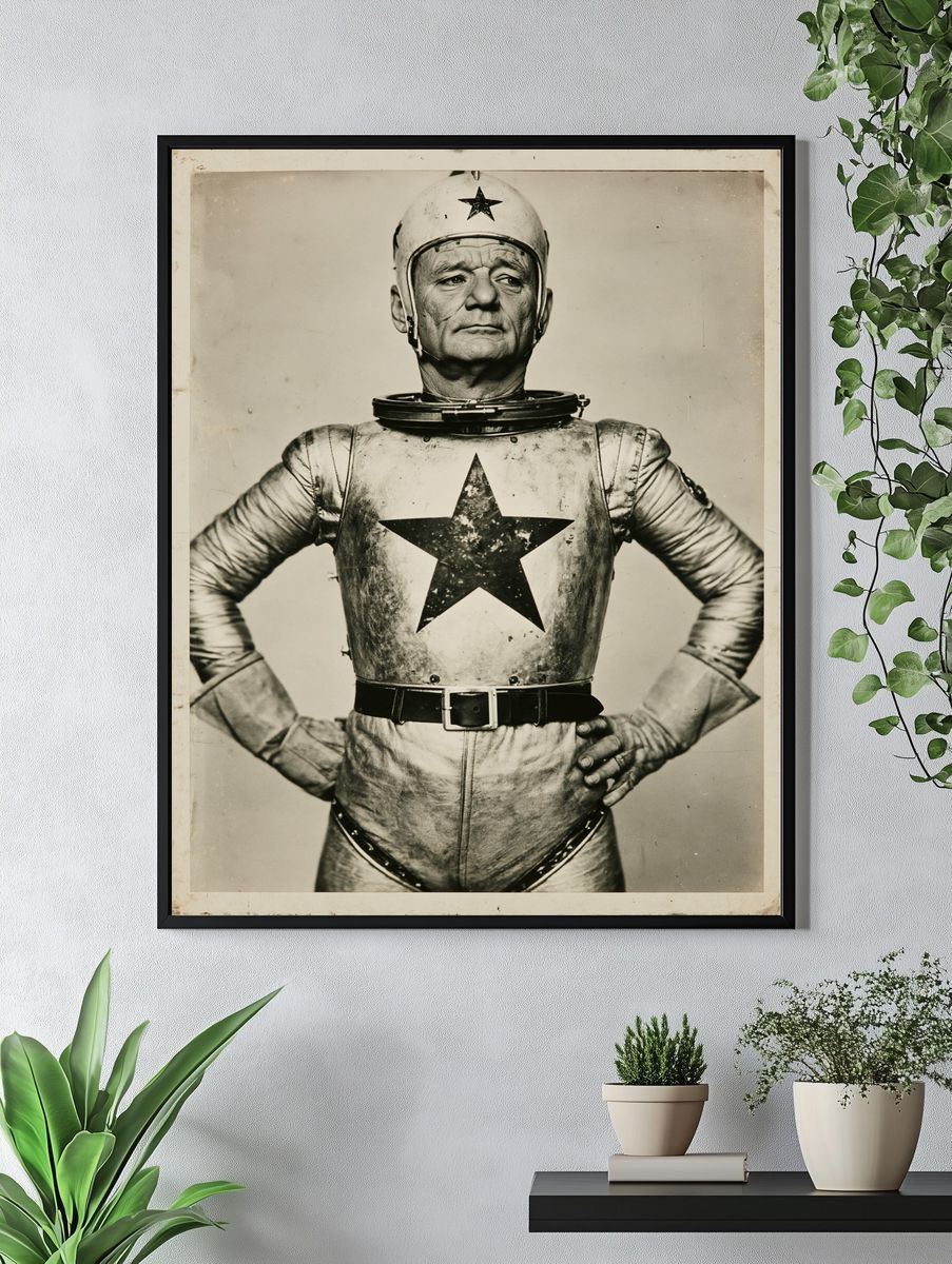 Retro Space Hero Portrait Print. — room view 4