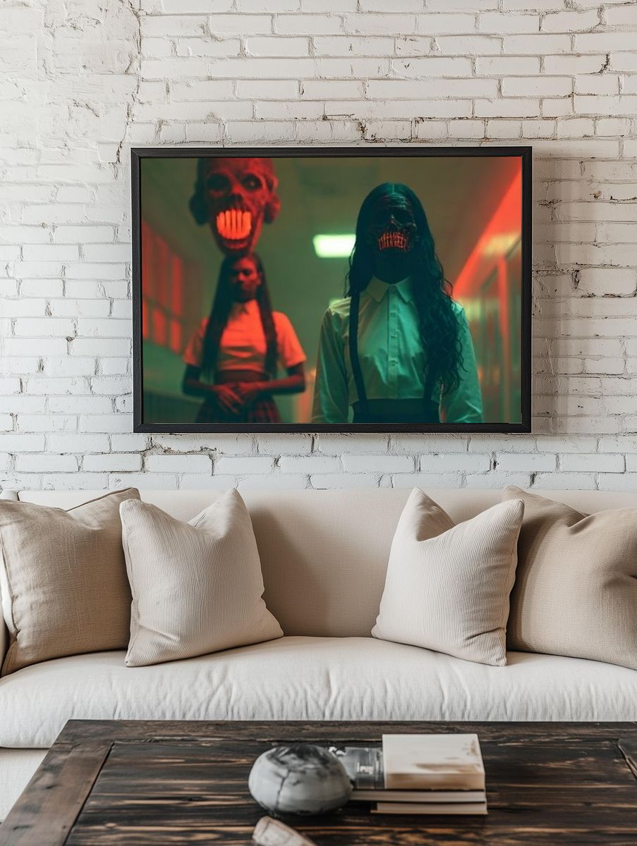 Horror Hallway Portrait Poster. room preview