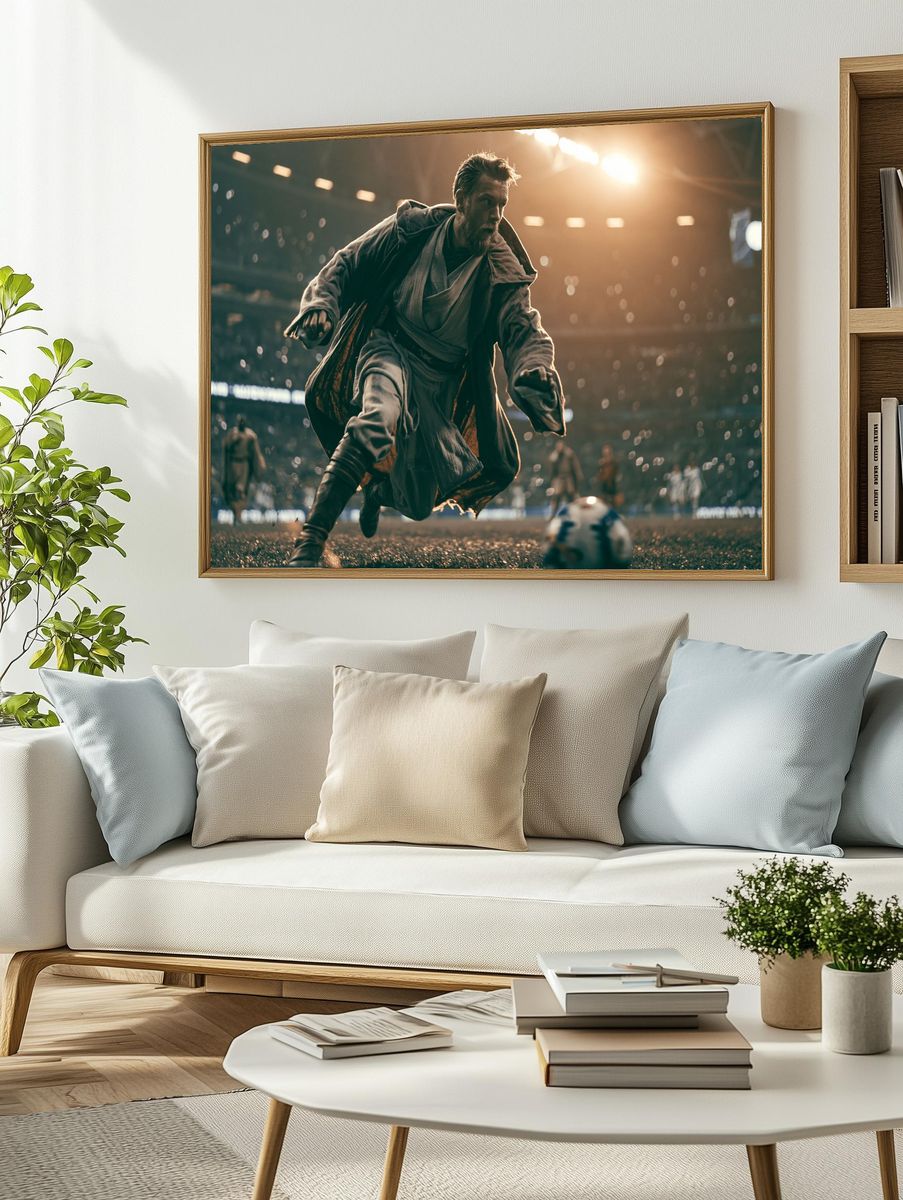Jedi Soccer Action Poster. — room view 2