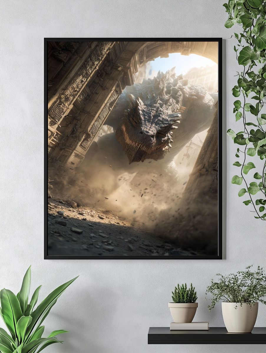 Dragon Ruins Fantasy Poster. — room view 4