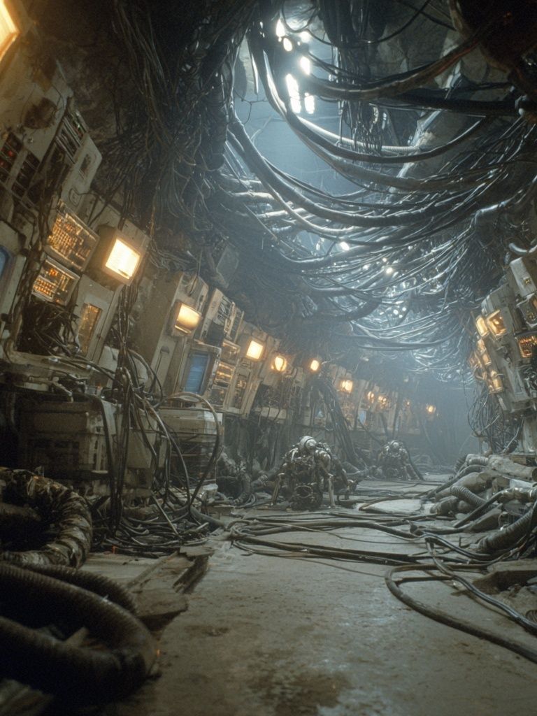 Industrial Sci-Fi Corridor Poster. poster — movies art