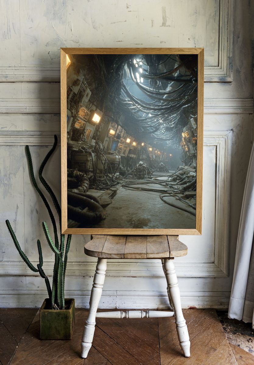Industrial Sci-Fi Corridor Poster room preview