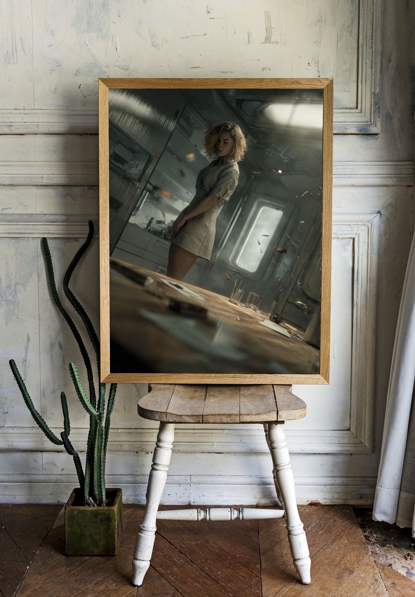 Sci-Fi Woman in Cabin Poster. room preview
