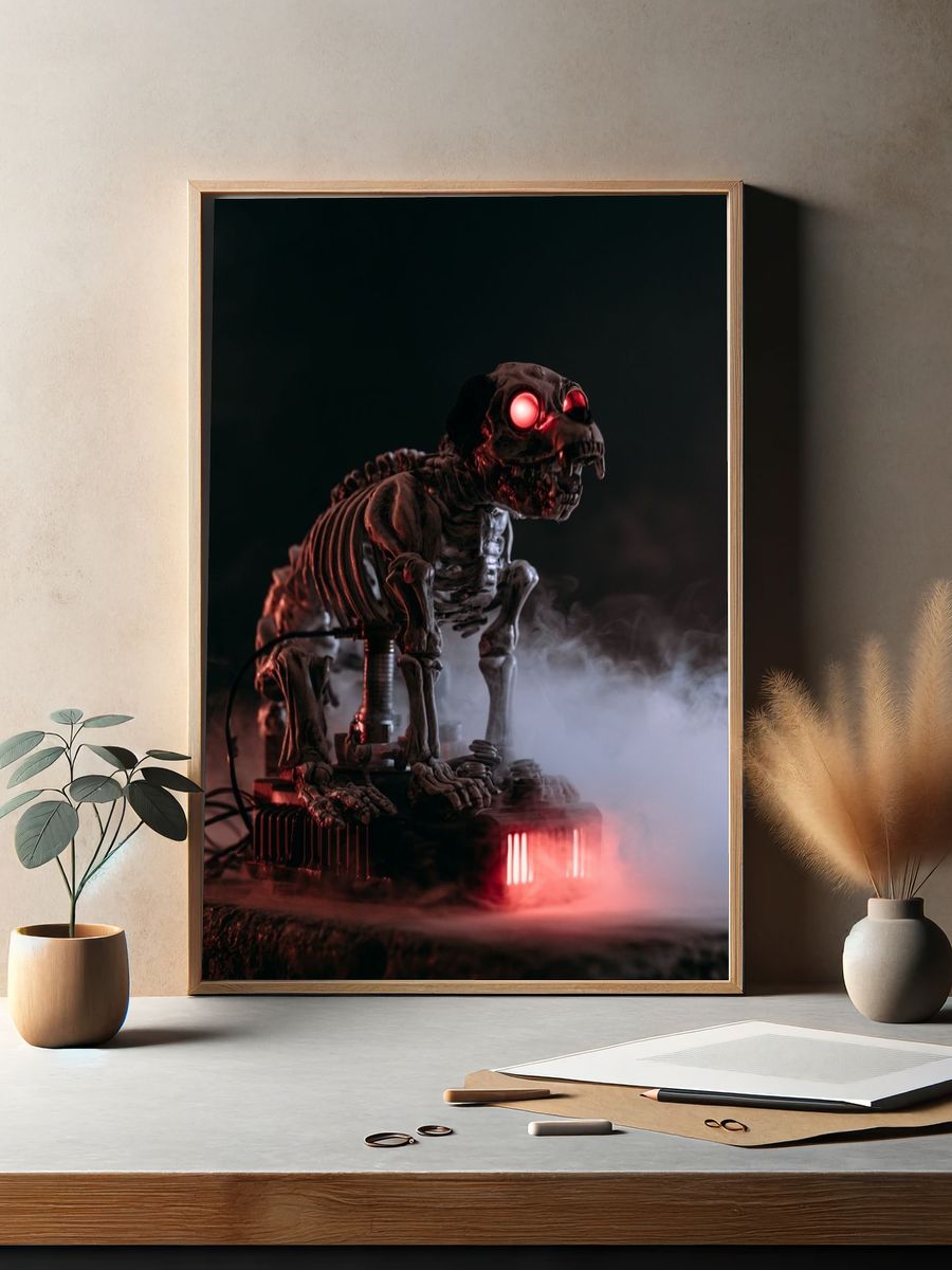Glowing Skeleton Horror Print. — room view 2
