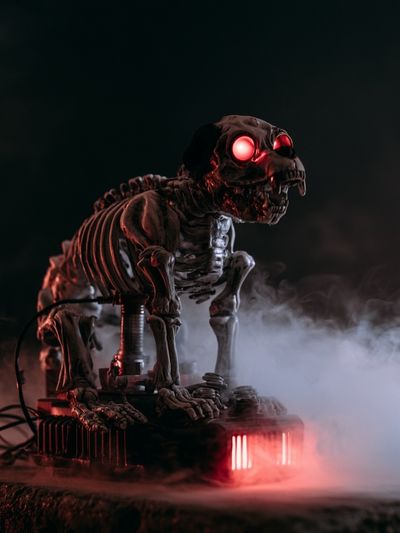 Glowing Skeleton Horror Print.