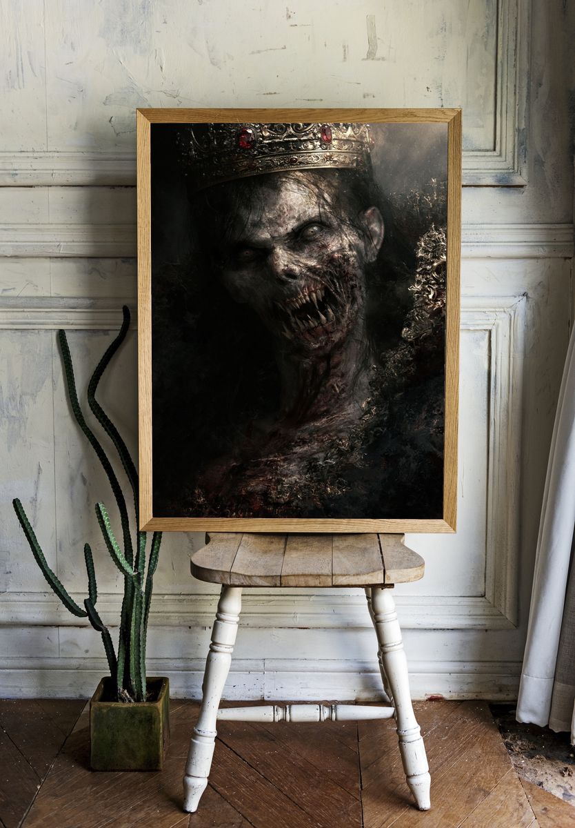 Undead Crown Horror Print. — room view 1