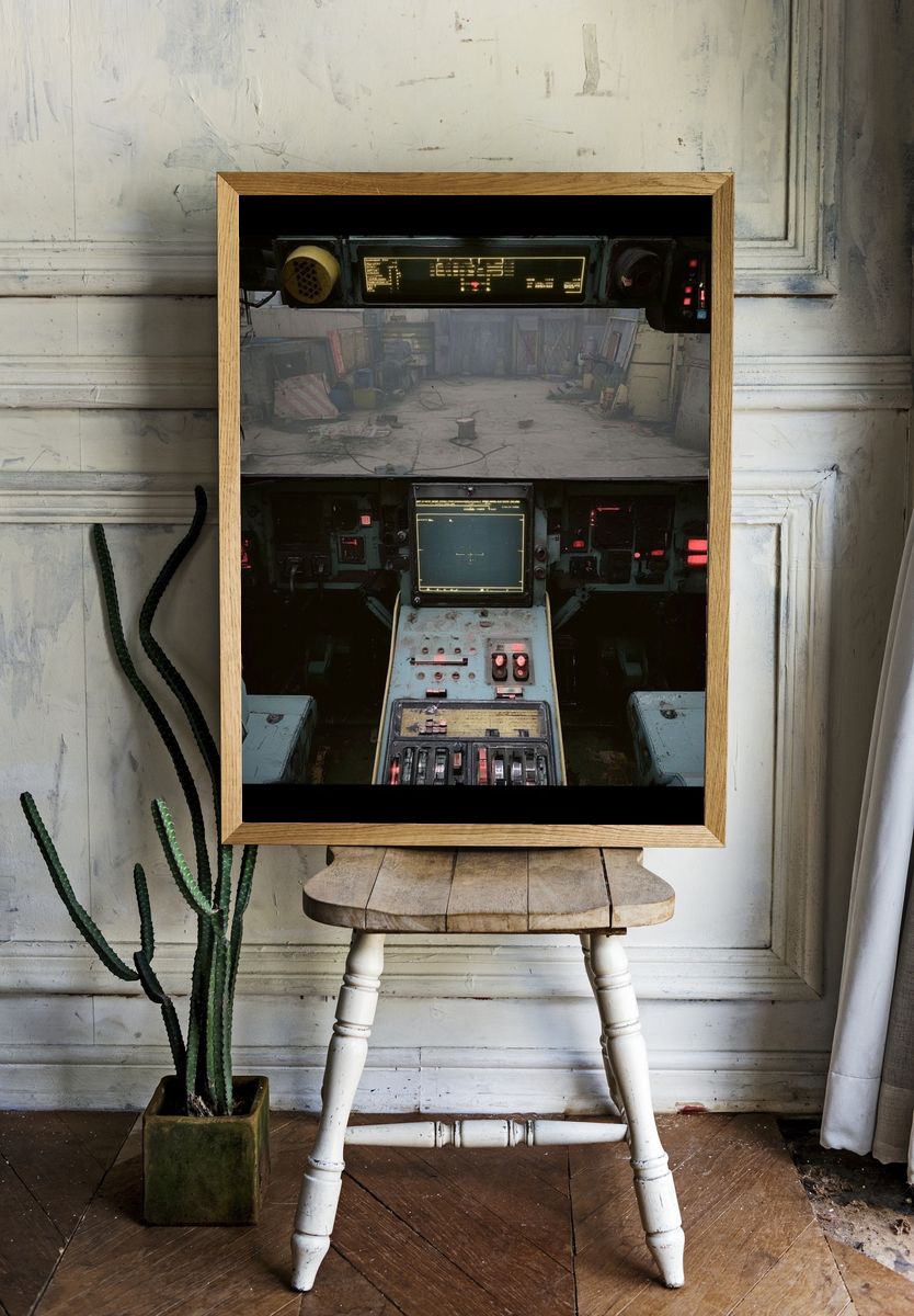 Retro Sci-Fi Cockpit Poster. room preview