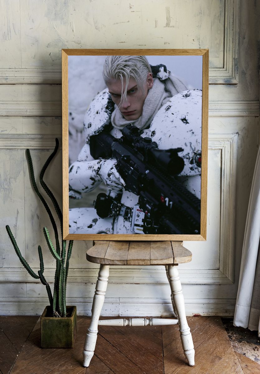 Armored Soldier Portrait Poster. — room view 1
