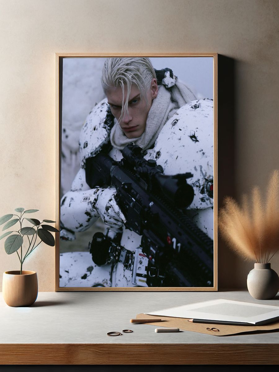 Armored Soldier Portrait Poster. — room view 2