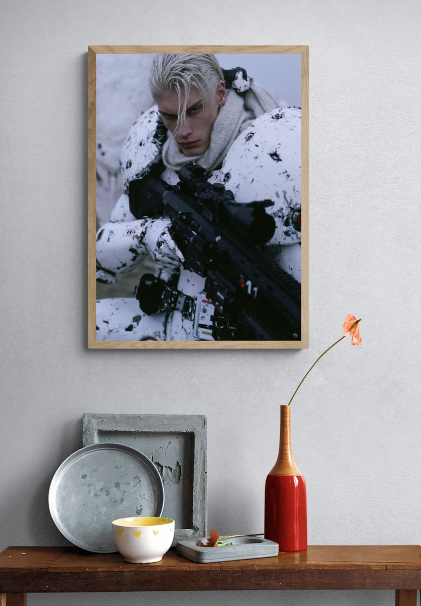 Armored Soldier Portrait Poster. — room view 3