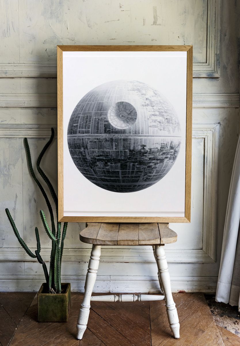 Death Star Minimalist Print. — room view 1