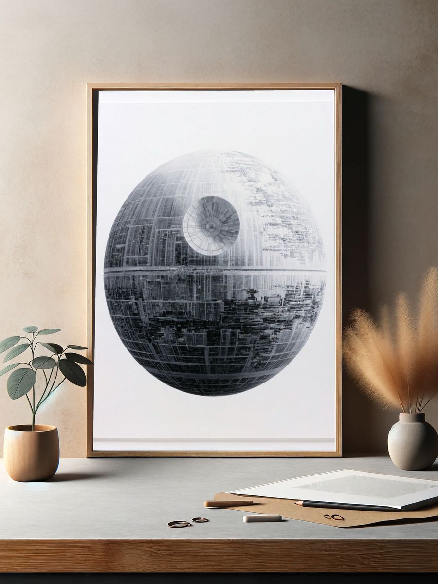 Death Star Minimalist Print. — room view 2
