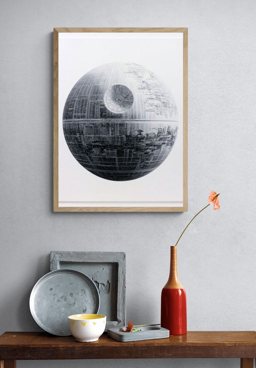 Death Star Minimalist Print. — room view 3