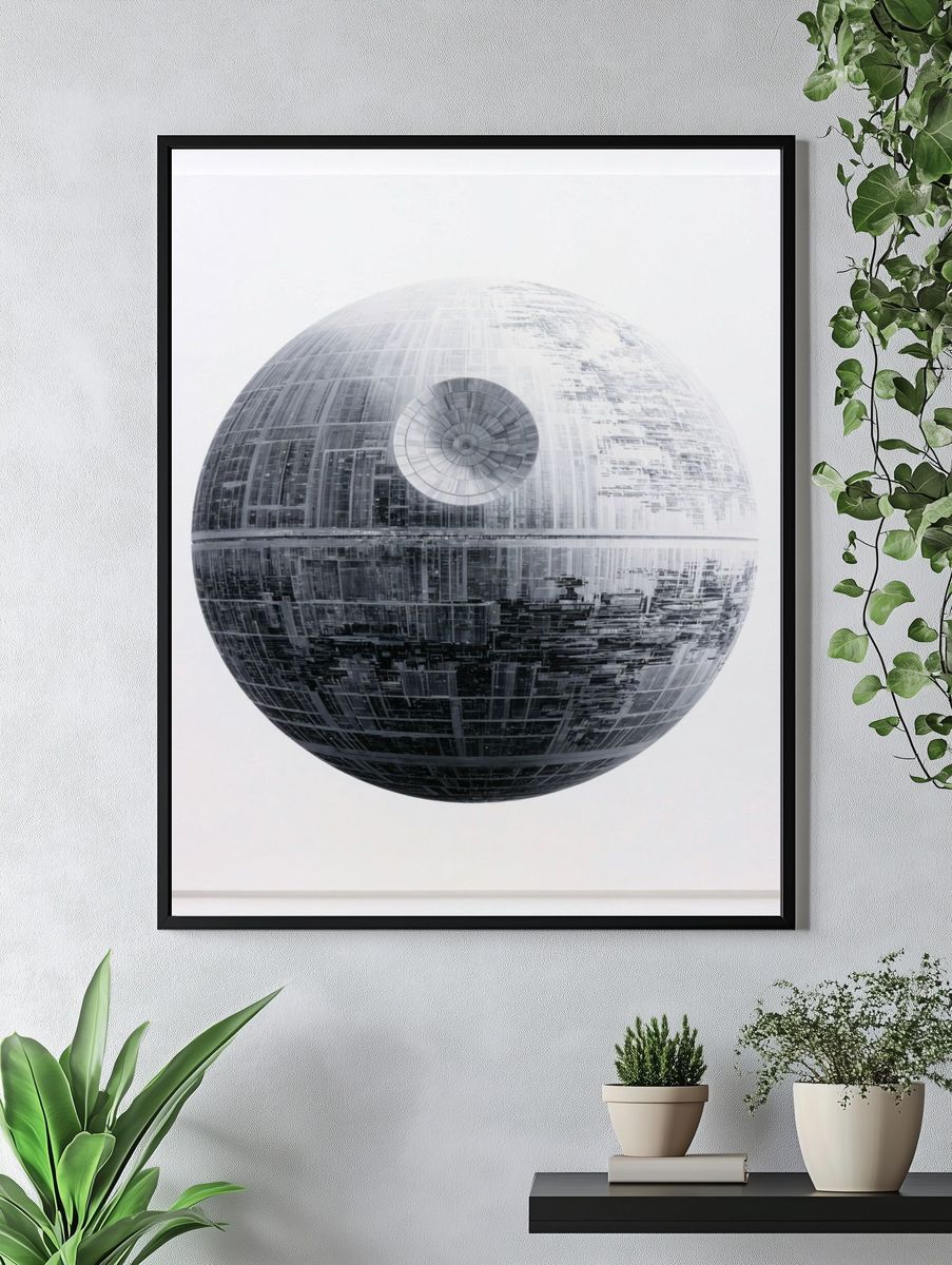 Death Star Minimalist Print. — room view 4