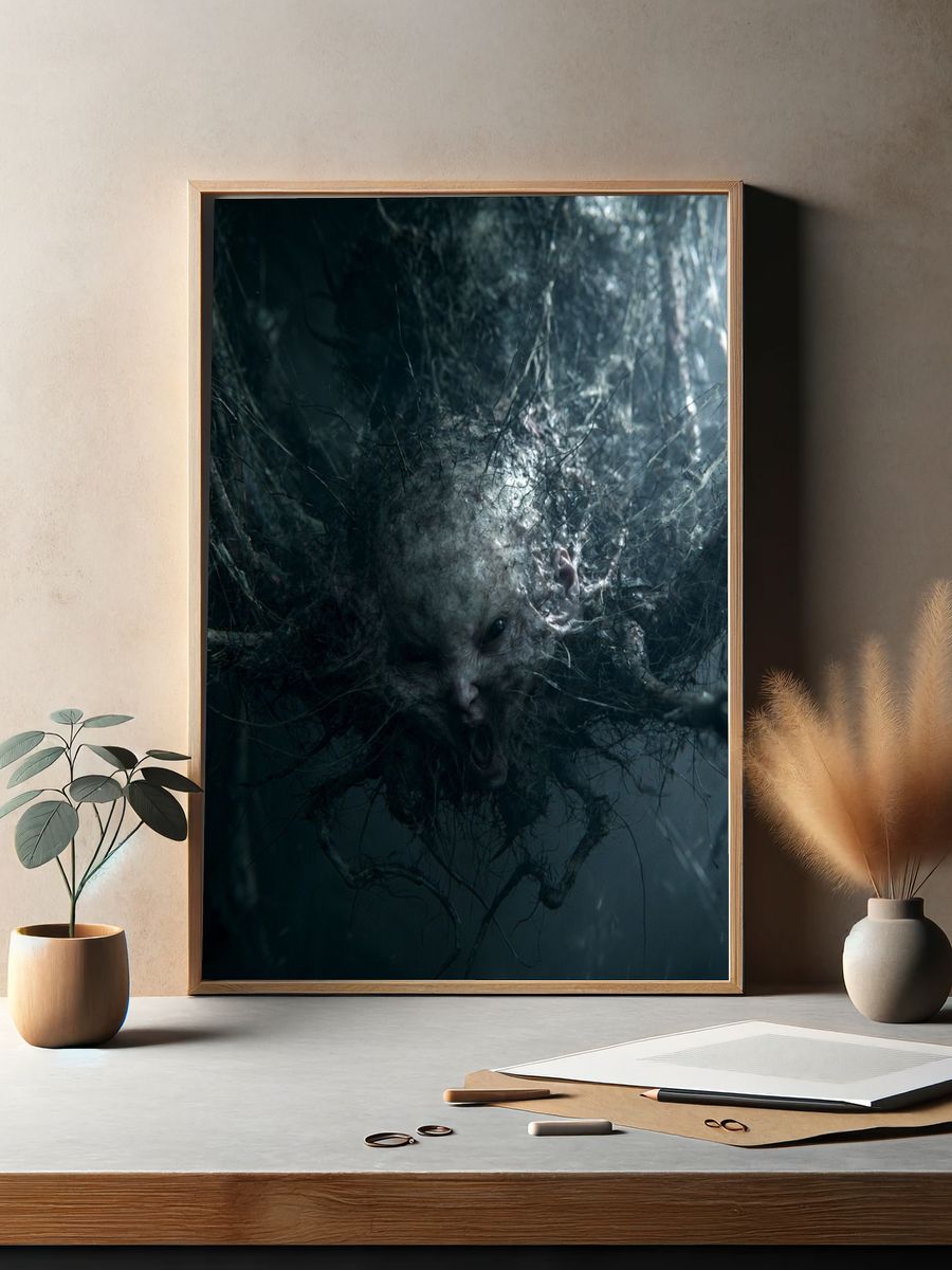 Creepy Forest Creature Horror Print. — room view 2