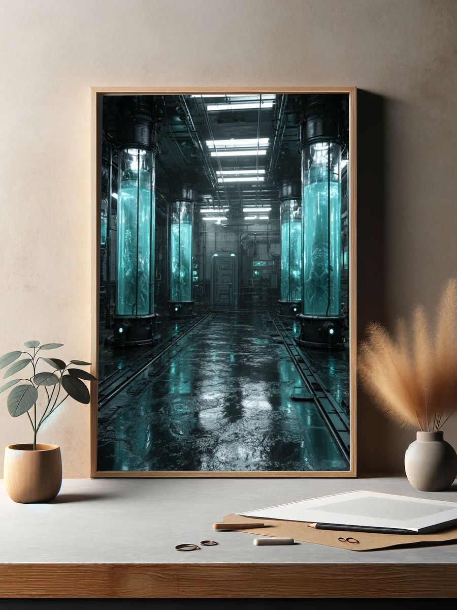 Futuristic Laboratory Corridor Print. — room view 2