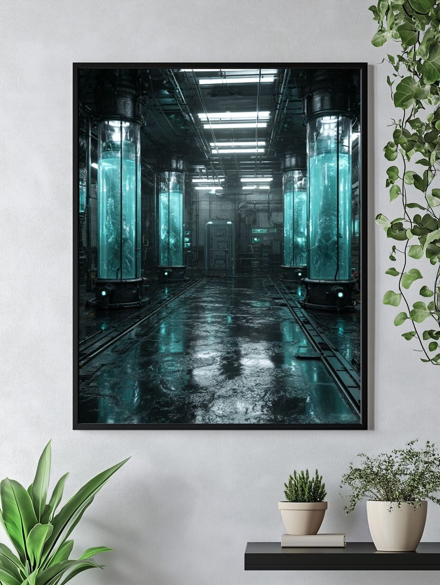 Futuristic Laboratory Corridor Print. — room view 4