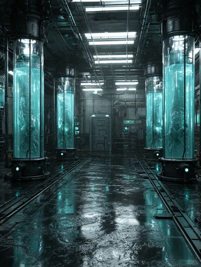 Futuristic Laboratory Corridor Print.